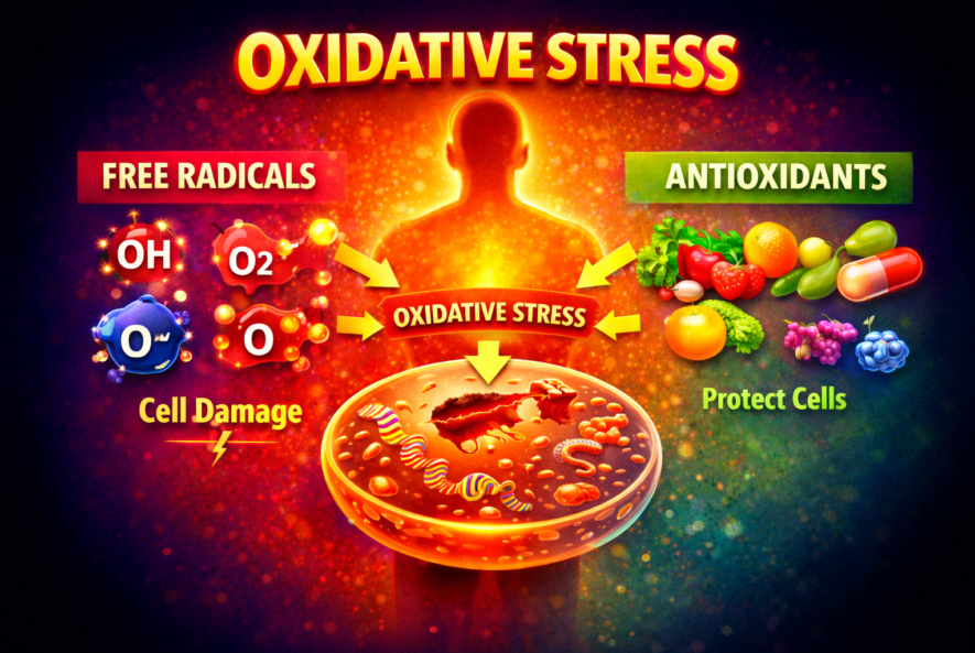 Διάγραμμα οξειδωτικού στρες και εργαστηριακής μέτρησης O.S.I.